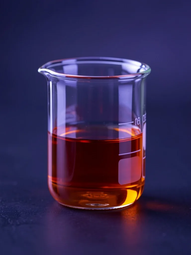 Laboratory glassware with amber supplement liquid