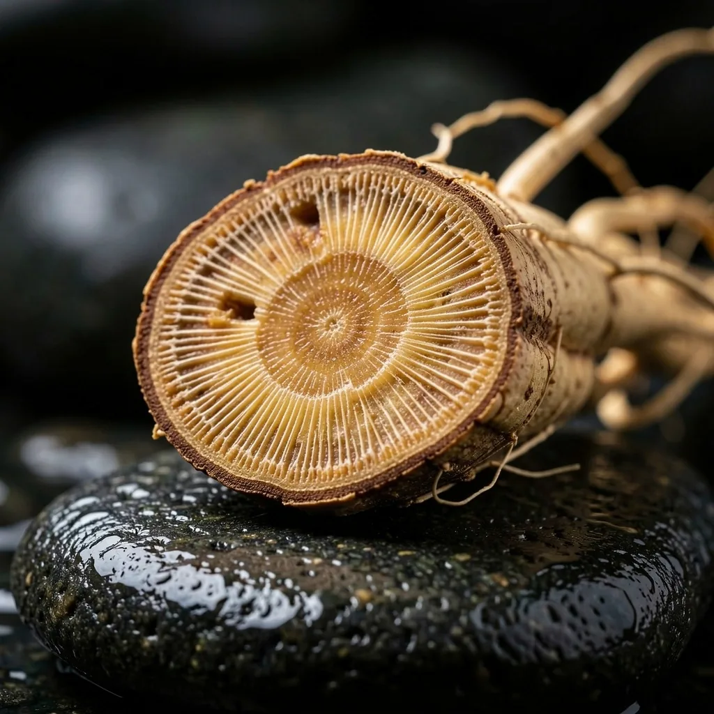 Cross-section of a ginseng root